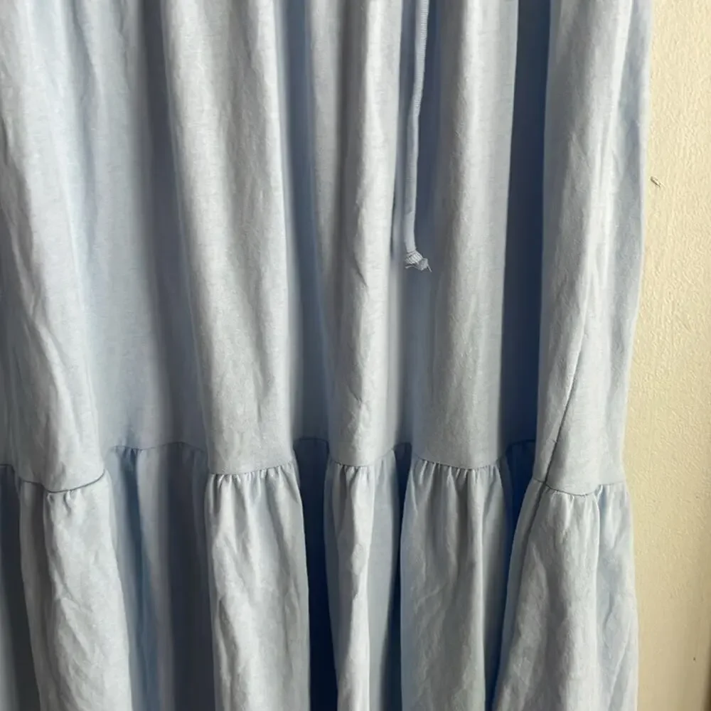 J.Crew Broken-in Jersey Tiered Mini Dress Light Blue